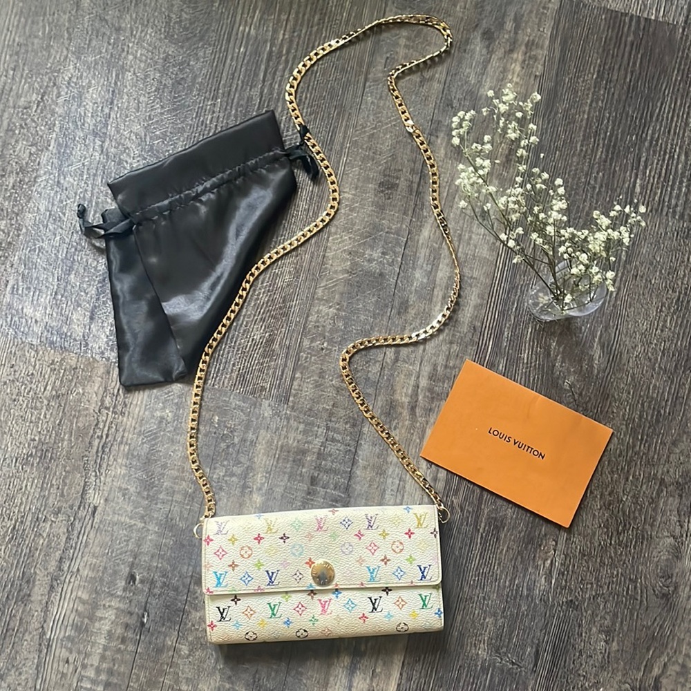 ❌SOLD❌ Louis Vuitton Multicolor Sarah Wallet w/ Chain Added